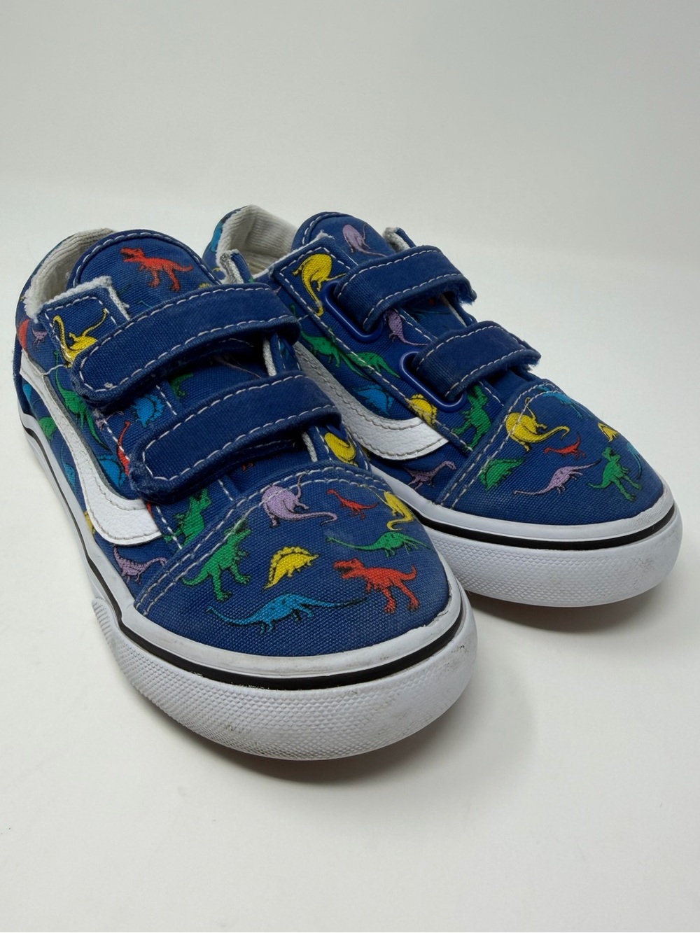 Vans Kids Navy Sneakers with Colorful Dinosaur Print Sz.10
